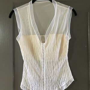 Papillon Blanc Ivory Sleeveless Top